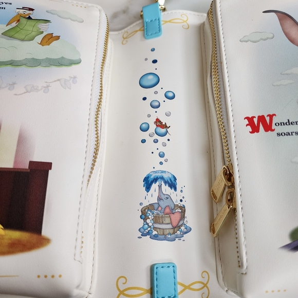 Loungefly Dumbo Storybook Convertible Backpack and Crossbody Bag - Picture 10 of 15